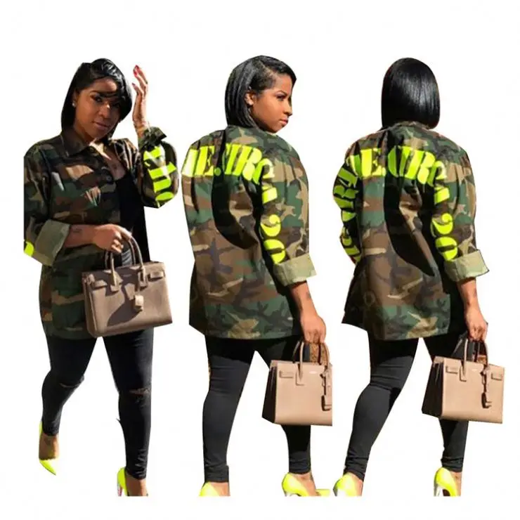 Fashion New Design 2021 Fluorescent Green Letter Printing Special Camouflage All-Match New Winter Tops Women Tops Coat
Fashion New Design 2021 Fluorescent Green Letter Printing Special Camouflage All-Match New Winter Tops Women Tops Coat