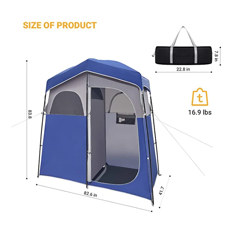 New design Camping Hiking Beach Toilet pop up double room shower Bathroom tent, Camo, red, blue, orange, rose red, customized
New design Camping Hiking Beach Toilet pop up double room shower Bathroom tent, Camo, red, blue, orange, rose red, customized