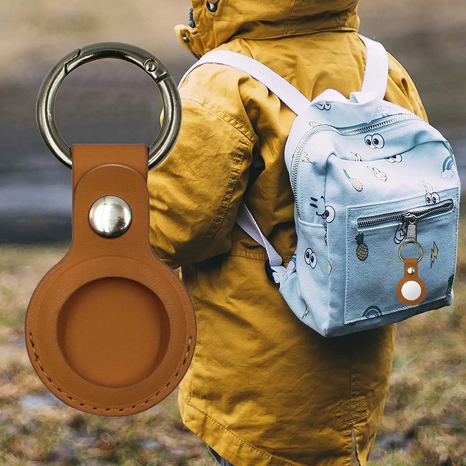 Fashion GPS Tracker Holder Airtagedd Case Leather Keychain Rings For Airtags, Navy green,nude pink
Fashion GPS Tracker Holder Airtagedd Case Leather Keychain Rings For Airtags, Navy green,nude pink
