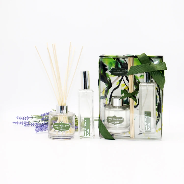 100ml room spray and 100 reed diffuser gift set in color box for home and gift, Same as picutre
100ml room spray and 100 reed diffuser gift set in color box for home and gift, Same as picutre