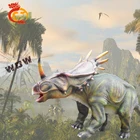 Nice 4m big realistic resin rubber dinosaurs jurassic park triceratops for playground and garden