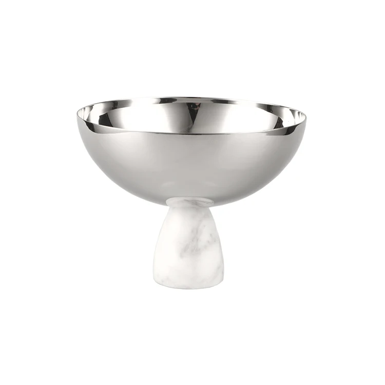 Customized wholesale food grade stainless steel serving decorative nut meat bowl with marble base factory, Silver and gold can be choose
Customized wholesale food grade stainless steel serving decorative nut meat bowl with marble base factory, Silver and gold can be choose