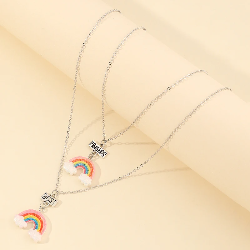 2pcs/set Rainbow Jewelry Set Best Friends Resin Pendant Necklace Girls Plastic Jewelry
2pcs/set Rainbow Jewelry Set Best Friends Resin Pendant Necklace Girls Plastic Jewelry