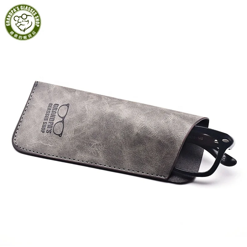 Wholesale Hign quality Portable black soft leather eyeglasses bag with logo Custom PU eyeglasses pouch
Wholesale Hign quality Portable black soft leather eyeglasses bag with logo Custom PU eyeglasses pouch