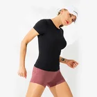 Women Workout Gym Sports Tops Running Yoga Fitness Gym Soft Breathable Stretch Fitness Running Yoga T Shirt