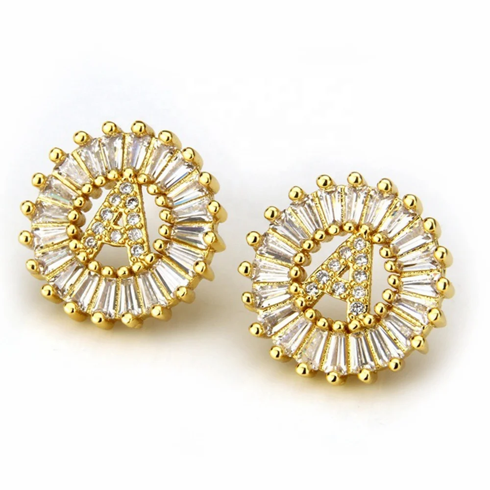 Crystal Rhinestone Fashion Earrings Women Girls Gold Plated Copper Initial Stud Earrings
Crystal Rhinestone Fashion Earrings Women Girls Gold Plated Copper Initial Stud Earrings