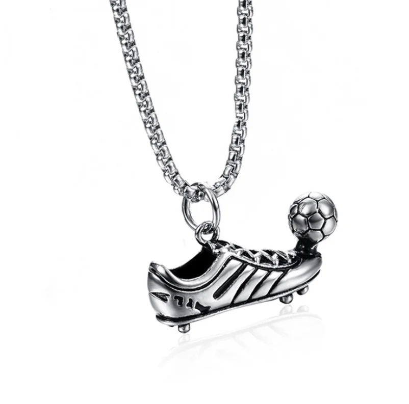 New titanium steel necklace men European and American sports football pendant stainless steel cast shoes jewelry
New titanium steel necklace men European and American sports football pendant stainless steel cast shoes jewelry