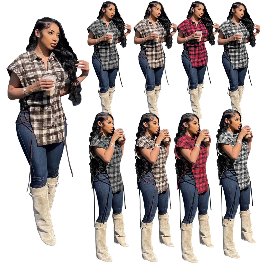 2022 Women Sweat Shirt Suits Summer Outfits Clothing Women Bandage Cardigan Tracksuit Plus Size Women's Plaid Blouses & Shirts
2022 Women Sweat Shirt Suits Summer Outfits Clothing Women Bandage Cardigan Tracksuit Plus Size Women's Plaid Blouses & Shirts