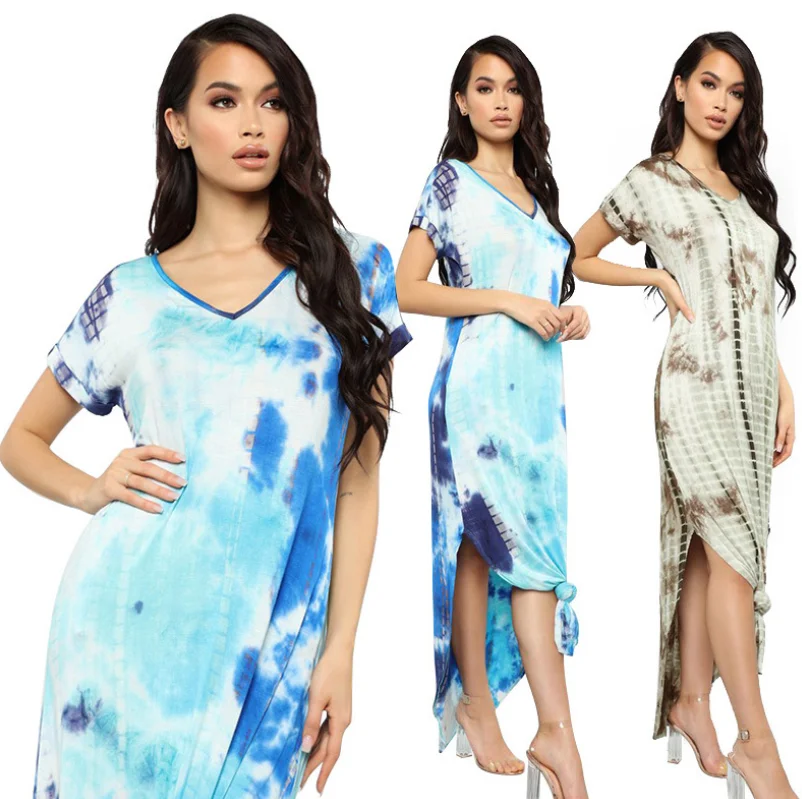 2020 Best Selling Summer Sexy V Neck Tie Dye Casual Maxi Dress Women Straight Dress Styles Two Color, As picture
2020 Best Selling Summer Sexy V Neck Tie Dye Casual Maxi Dress Women Straight Dress Styles Two Color, As picture