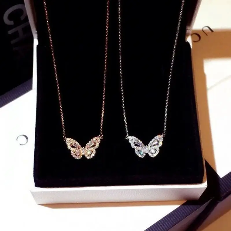 Elegant Gold Silver Plating Jewelry Crystal Rhinestone Necklace Stainless Steel Butterfly Necklace
Elegant Gold Silver Plating Jewelry Crystal Rhinestone Necklace Stainless Steel Butterfly Necklace