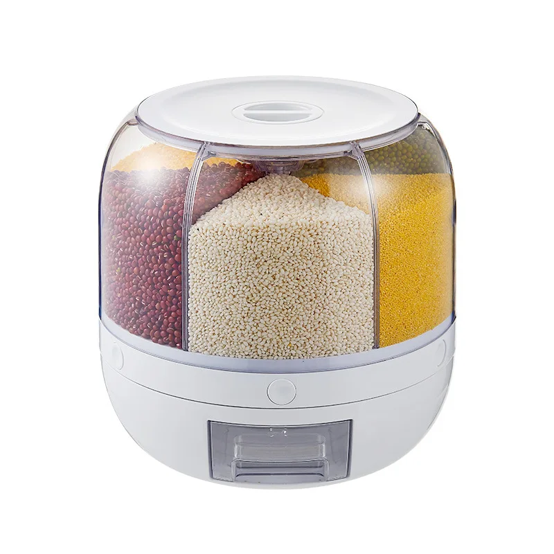 Amazon Hot 6 Compartments Grain Storage Container High Quality Plastic Rotating Rice Dispenser, White
Amazon Hot 6 Compartments Grain Storage Container High Quality Plastic Rotating Rice Dispenser, White
