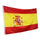 Textile Polyester Fabric Embroidered National Country Flag Custom Design Logo Flag Banner