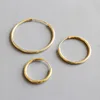 Sland 18k gold plated jewelry 15-30 mm 925 sterling silver hoop earrings for women or girls