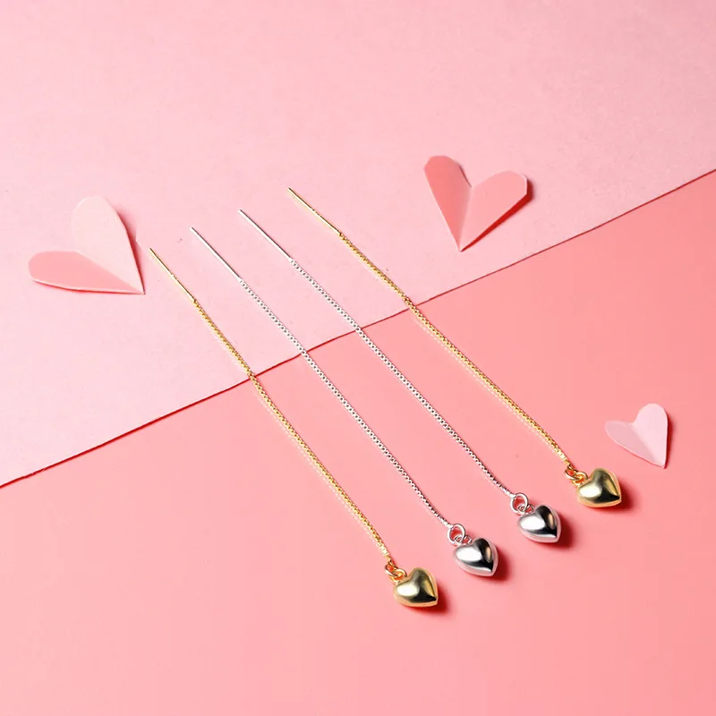 Jewelry Wholesale Fashion Korean Simple Ear line Long Tassel Earrings for Women 925 Sterling Silver Heart Pendant Earring
Jewelry Wholesale Fashion Korean Simple Ear line Long Tassel Earrings for Women 925 Sterling Silver Heart Pendant Earring