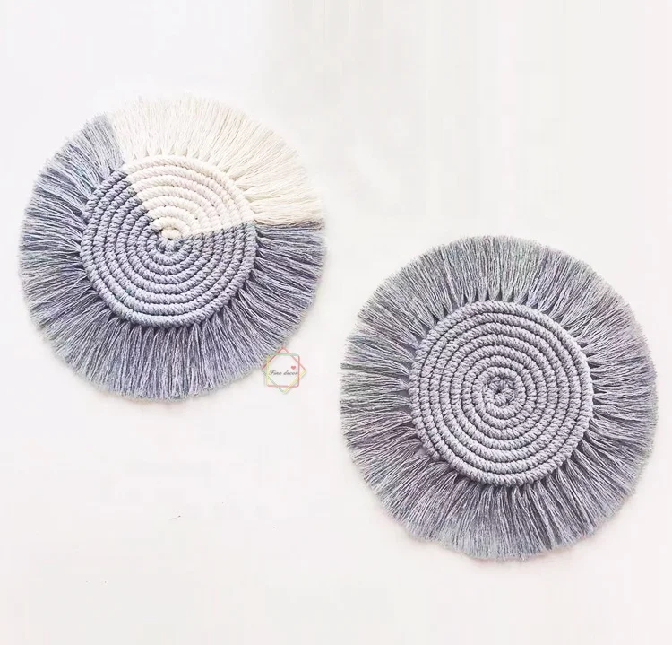 Handmade Macrame Cotton Braid grey Macrame Cup Pad Placemat Coffee Drink Beer Cup Mat Boho Table Decor, Different colors
Handmade Macrame Cotton Braid grey Macrame Cup Pad Placemat Coffee Drink Beer Cup Mat Boho Table Decor, Different colors