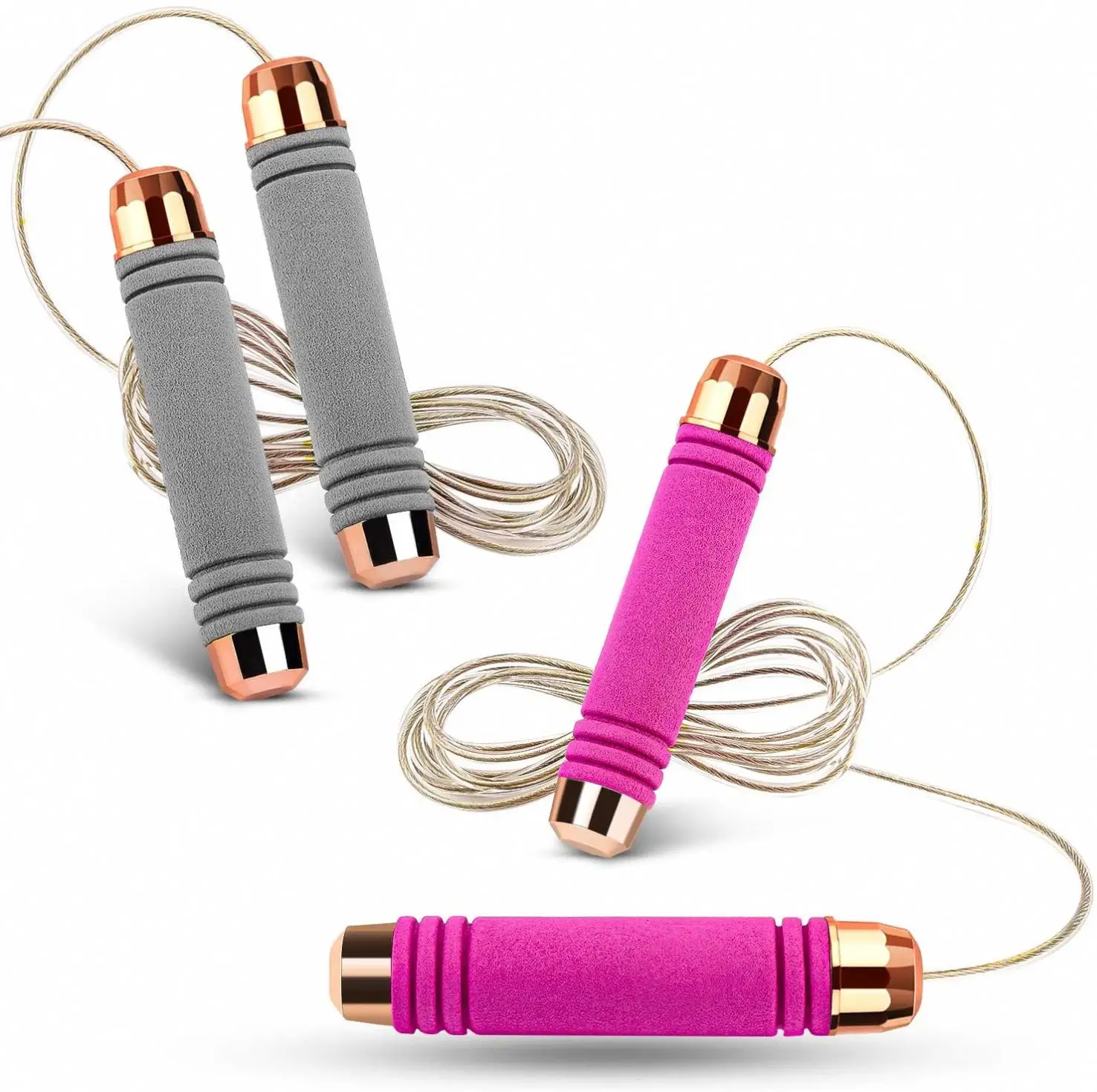 Adjustable foam handle skipping rope heavy weighted jump rope with wire rope, Black, pink, grey
Adjustable foam handle skipping rope heavy weighted jump rope with wire rope, Black, pink, grey
