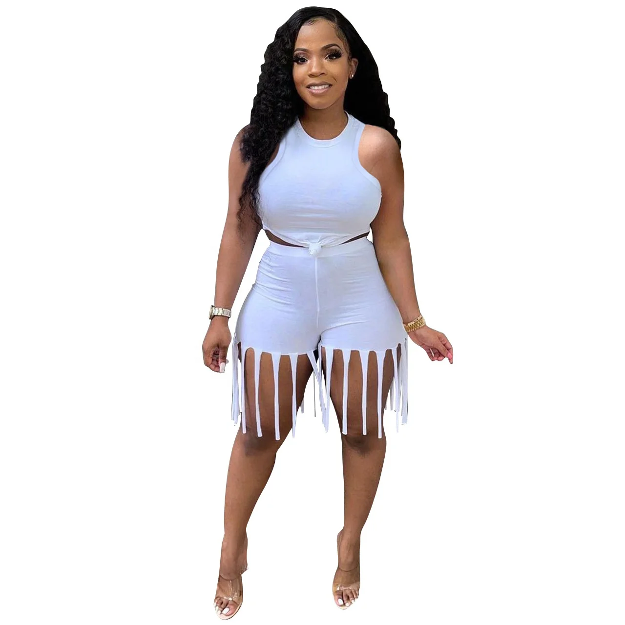 MT16-883 Wholesale Pure Color Short Tops Tassels Design Summer Trendy Sleeveless Shorts Two Piece Sets women clothing sets
MT16-883 Wholesale Pure Color Short Tops Tassels Design Summer Trendy Sleeveless Shorts Two Piece Sets women clothing sets