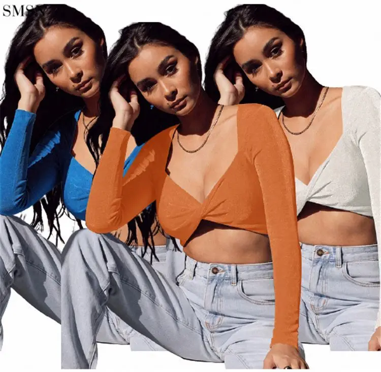Hot Selling 2021 Newest Design Fashionable Women Tops Ladies Long Sleeves V-Neck Tight Sexy Crop Tops
Hot Selling 2021 Newest Design Fashionable Women Tops Ladies Long Sleeves V-Neck Tight Sexy Crop Tops