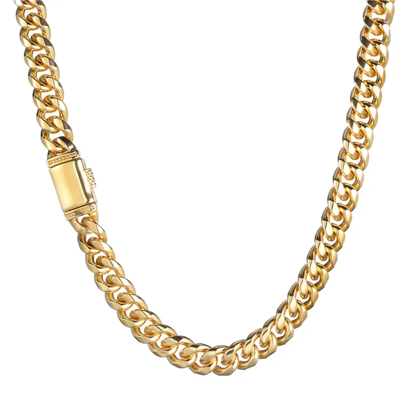 Hip Hop Stainless Steel Flip Book Buckle Stainless Steel 12Mm Vacuum Electroplated Titanium Steel Encrypted Cuban Chain Necklace
Hip Hop Stainless Steel Flip Book Buckle Stainless Steel 12Mm Vacuum Electroplated Titanium Steel Encrypted Cuban Chain Necklace