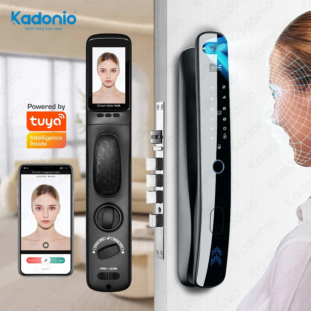 

Kadonio Tuya Wifi Seguranca Digital Camera De Reconhecimento Facial Fechadura Inteligente Da Porta