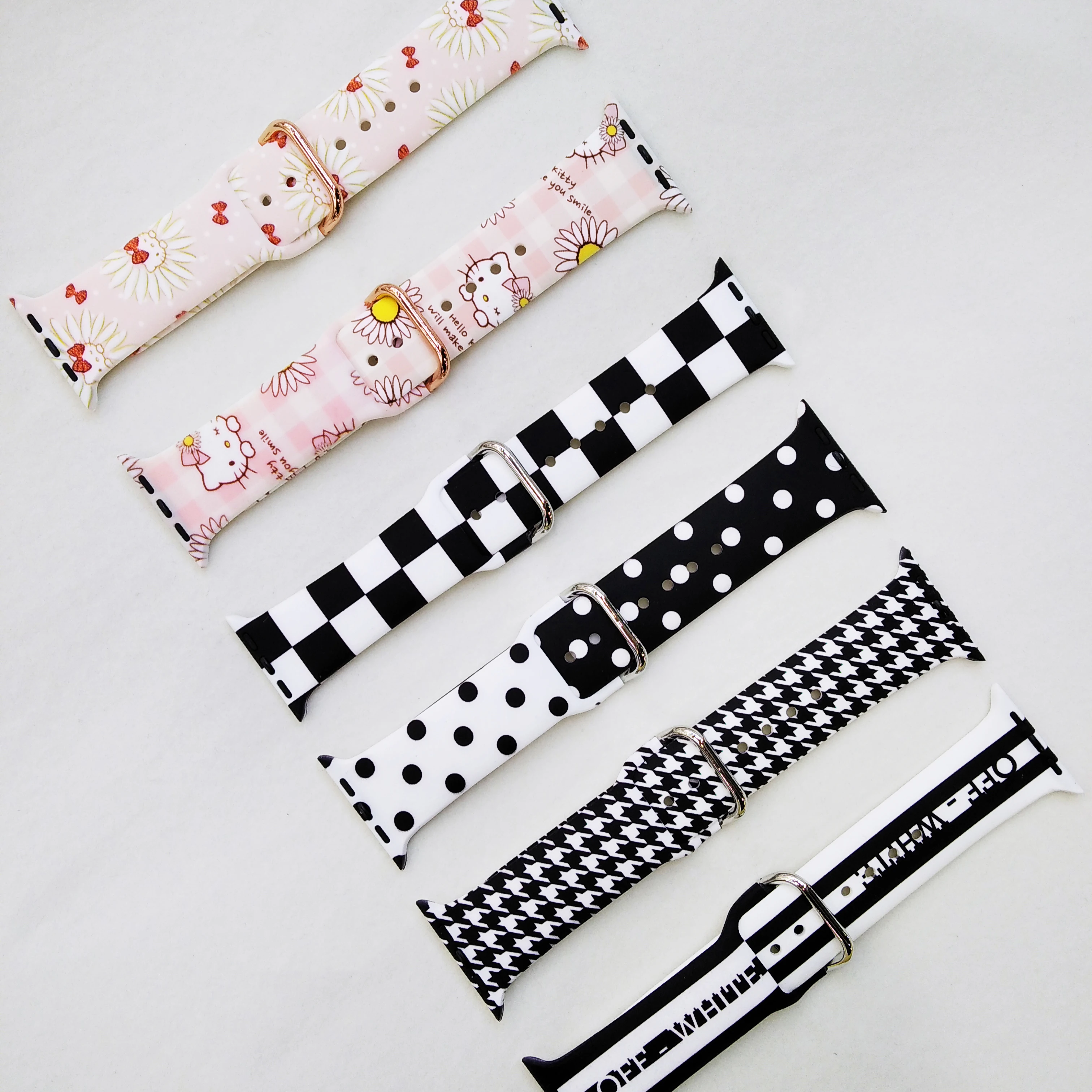 Fashion silicon cartoon printed watch band off w kitty printing rubber straps for apple watch series 6 42mm 38mm, Optional
Fashion silicon cartoon printed watch band off w kitty printing rubber straps for apple watch series 6 42mm 38mm, Optional