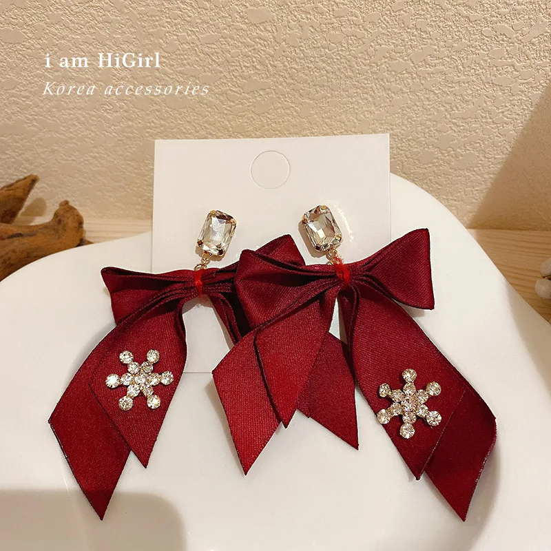 2021 fashion crystal drop red fabric earrings women 
2021 fashion crystal drop red fabric earrings women