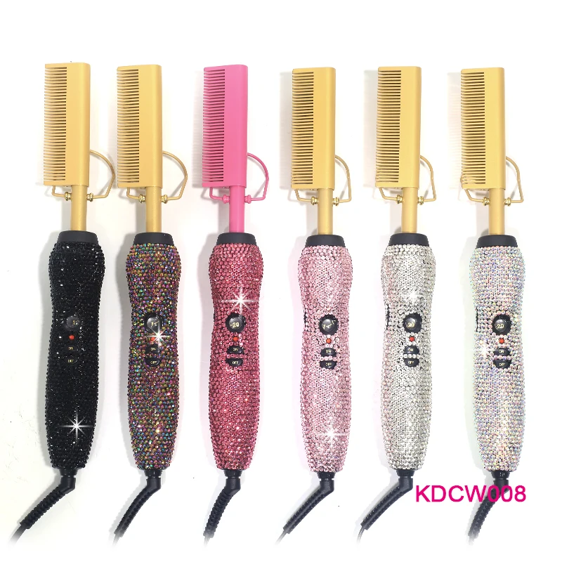 Luxury salon hot hair tools heated hair comb bling rhinestone hair straightener comb, Pink,black,silver,gold
Luxury salon hot hair tools heated hair comb bling rhinestone hair straightener comb, Pink,black,silver,gold