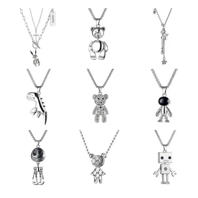 In Stock Best Gift for Girls Boys Wholesale 2021 Unique Present Silver Plated Crystal Bear Rabbit Horse Dinosaur Long Necklace
In Stock Best Gift for Girls Boys Wholesale 2021 Unique Present Silver Plated Crystal Bear Rabbit Horse Dinosaur Long Necklace