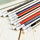 Wood Pencil For Wood Hot Sale Hexagonal With Black Red Blue Stripping Soft Wood HB/2B Pencil For School