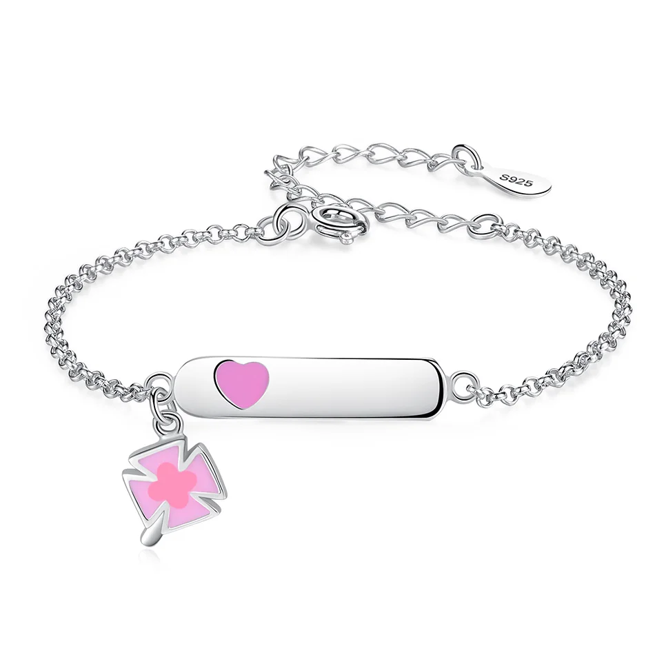 Custom Name Bracelet 925 Sterling Silver Pink Enamel Clover Charm Bracelets For Kids Jewelry Gift
Custom Name Bracelet 925 Sterling Silver Pink Enamel Clover Charm Bracelets For Kids Jewelry Gift