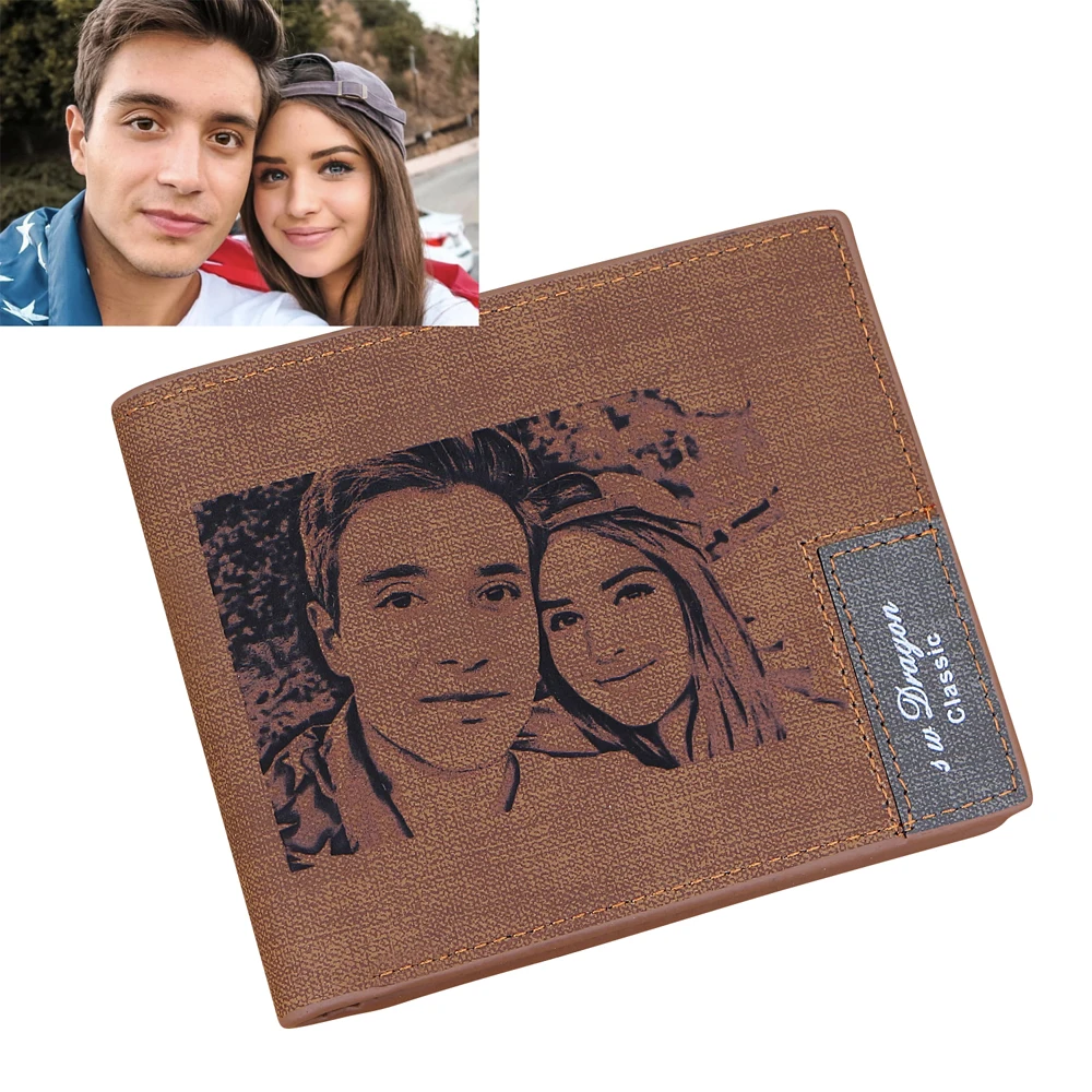 Custom Engraved Picture Wallet Men PU Leather Fashion Photo Short Wallet Simple Diy Personalized Photo Purse Men Gift
Custom Engraved Picture Wallet Men PU Leather Fashion Photo Short Wallet Simple Diy Personalized Photo Purse Men Gift