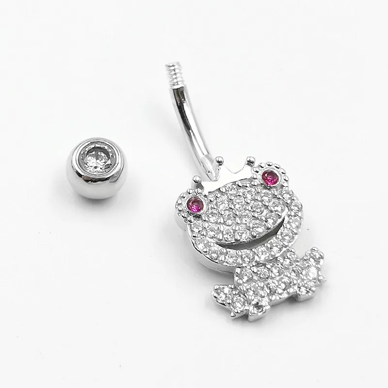 HYHB901 Wholesale body piercing S925 sterling silver belly button ring animal diamond frog belly button nail
HYHB901 Wholesale body piercing S925 sterling silver belly button ring animal diamond frog belly button nail