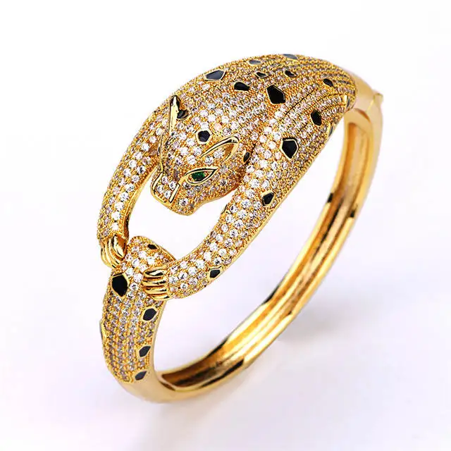 Fashion Diamond Panther Bangles For Couples Luxury 18K Gold Plated Leopard Jewelry Womens Bracelets Bangles, Gold/silver
Fashion Diamond Panther Bangles For Couples Luxury 18K Gold Plated Leopard Jewelry Womens Bracelets Bangles, Gold/silver