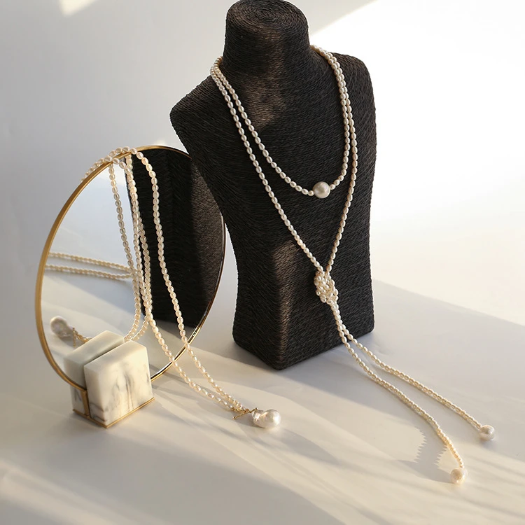 Aimgal jewelry Customized fashion pearl necklace French retro baroque pearl sweater chain for women
Aimgal jewelry Customized fashion pearl necklace French retro baroque pearl sweater chain for women