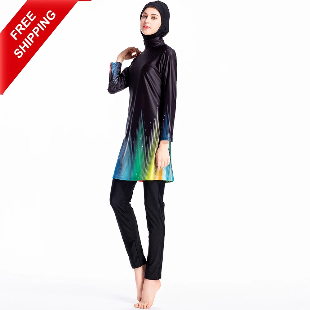 Wholesale Fashion Free Shipping Arabic Muslim Swimwear Modest Islamic Clothing Two Pieces Swimsuit For Women, Black
Wholesale Fashion Free Shipping Arabic Muslim Swimwear Modest Islamic Clothing Two Pieces Swimsuit For Women, Black