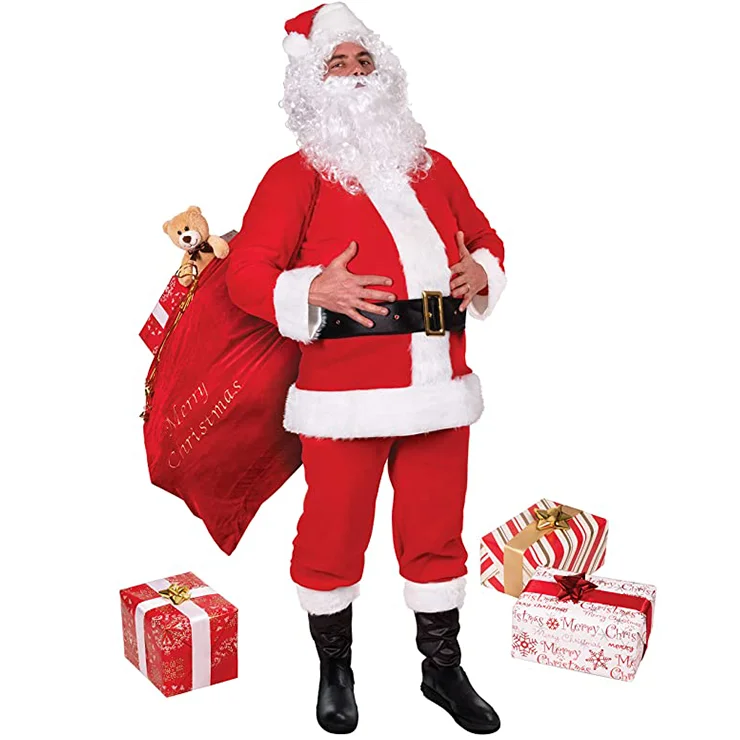 KangGang Christmas Decoration Classic Red Christmas Santa Suit 5 Piece Set Non -Woven Santa Costume For Adult Men And Women
KangGang Christmas Decoration Classic Red Christmas Santa Suit 5 Piece Set Non -Woven Santa Costume For Adult Men And Women