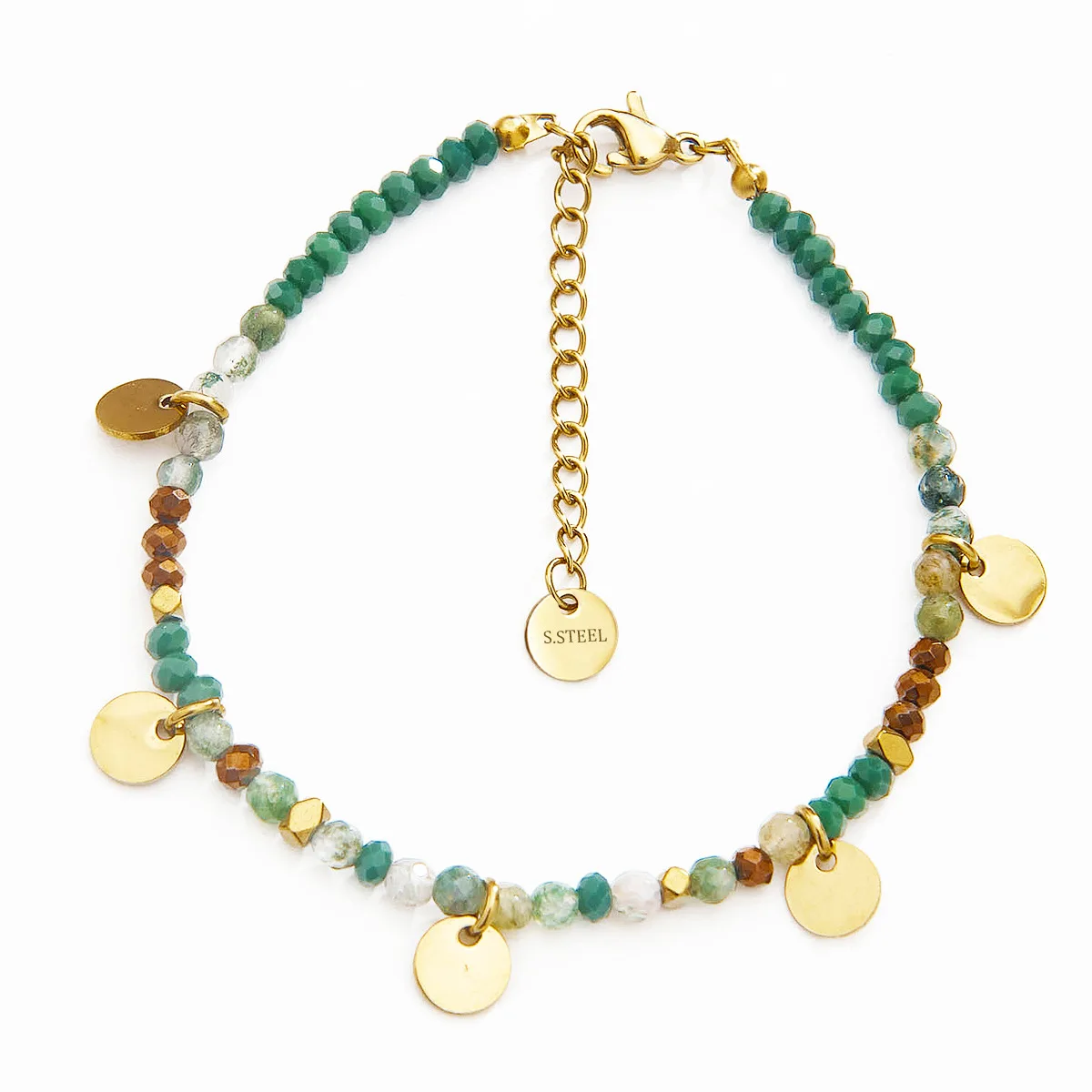 Delicate Colorful Natural Stone Bead Bracelet Men Women Vintage No Fade 14K Gold Tassel Stainless Steel Bracelet Charm Bracelets
Delicate Colorful Natural Stone Bead Bracelet Men Women Vintage No Fade 14K Gold Tassel Stainless Steel Bracelet Charm Bracelets