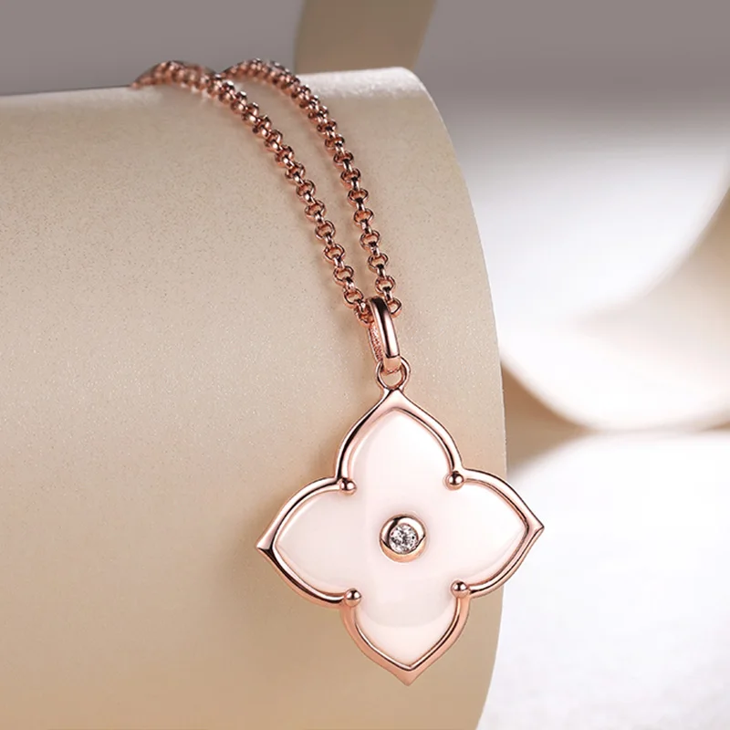 Dropshipping Spring Lucky Jewelry Rose Gold Color Plated Classic Four Leaf Clover Pendant Necklaces Valentines Gift
Dropshipping Spring Lucky Jewelry Rose Gold Color Plated Classic Four Leaf Clover Pendant Necklaces Valentines Gift