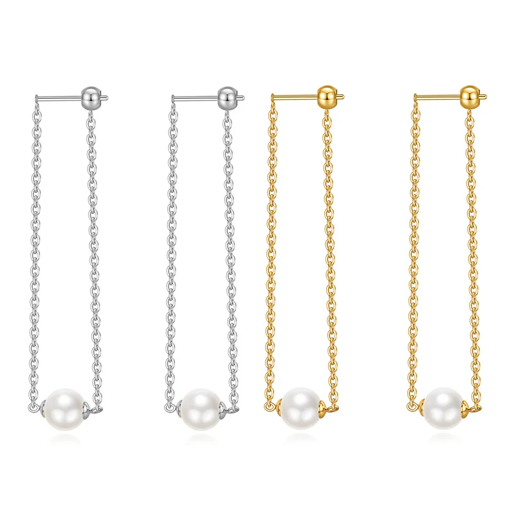 Creative Long Chain Stud Earrings Pearl Earrings Stainless Steel Earrings For Women
Creative Long Chain Stud Earrings Pearl Earrings Stainless Steel Earrings For Women