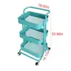 Kitchen Dining Rolling Cart Trolley 3 Storage Shelves Plastic Steel hand cart trolley price kitchen cart trolley