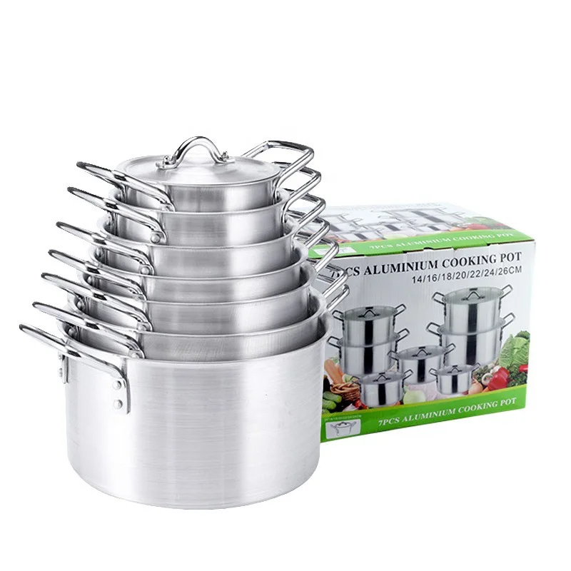 Wholesale Kitchen Cookware Aluminum Pot Middle East Pot 7-Piece Set Aluminum Pot Double Ear
Wholesale Kitchen Cookware Aluminum Pot Middle East Pot 7-Piece Set Aluminum Pot Double Ear
