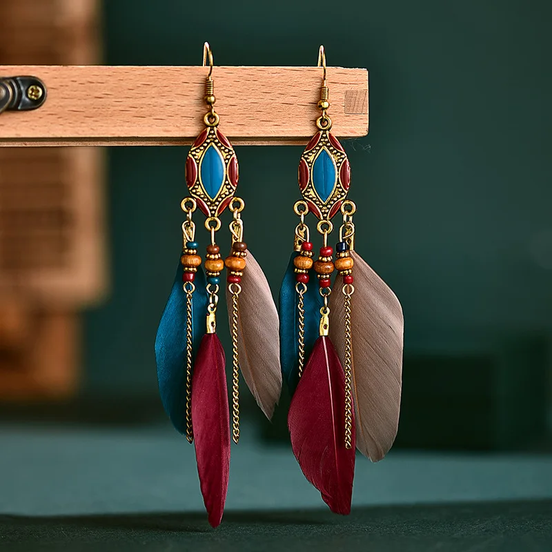 Wholesale Bohemian Feather For Women Wedding Hollow Boho Jewelry Drop Dangle Leaf Earrings
Wholesale Bohemian Feather For Women Wedding Hollow Boho Jewelry Drop Dangle Leaf Earrings