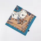 Custom Logo Pattern Screen Printed Fashion Satin Child Woman Gift Silk Scarf