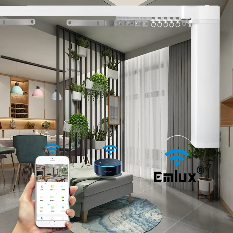 China elegant Google Home tuya app control Motorized WiFi smart curtain motor system, White
China elegant Google Home tuya app control Motorized WiFi smart curtain motor system, White
