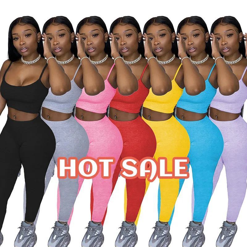 New Hot Casual Women Fashion Solid Color Sweatsuit 2021 Summer Crop Top Tank Top Leggings Two Piece Pants Set, Pictures showed
New Hot Casual Women Fashion Solid Color Sweatsuit 2021 Summer Crop Top Tank Top Leggings Two Piece Pants Set, Pictures showed
