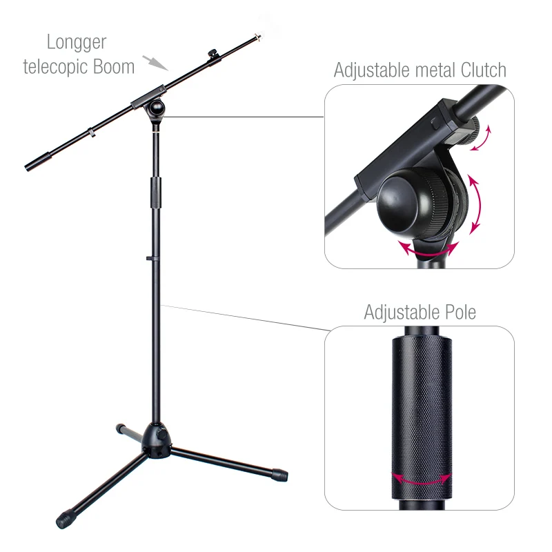 OEM Heavy Duty Adjustable Tripod Telescope Boom Microphone Stand Professional for Studio, Black painting 
OEM Heavy Duty Adjustable Tripod Telescope Boom Microphone Stand Professional for Studio, Black painting