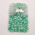Clothing accessories 3D Fashion perfume bottle design patch chiffon flower with pearl bow for lady garments