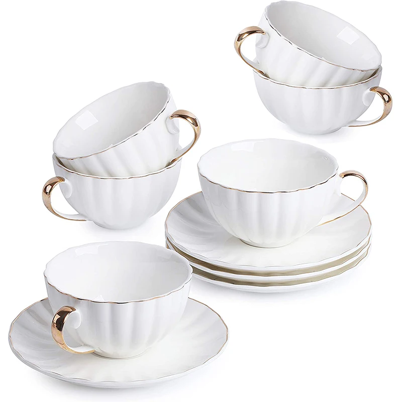 Coffee Cups and Saucers with Gold Trim Cappuccino Cups Ceramic cup, Customized color
Coffee Cups and Saucers with Gold Trim Cappuccino Cups Ceramic cup, Customized color