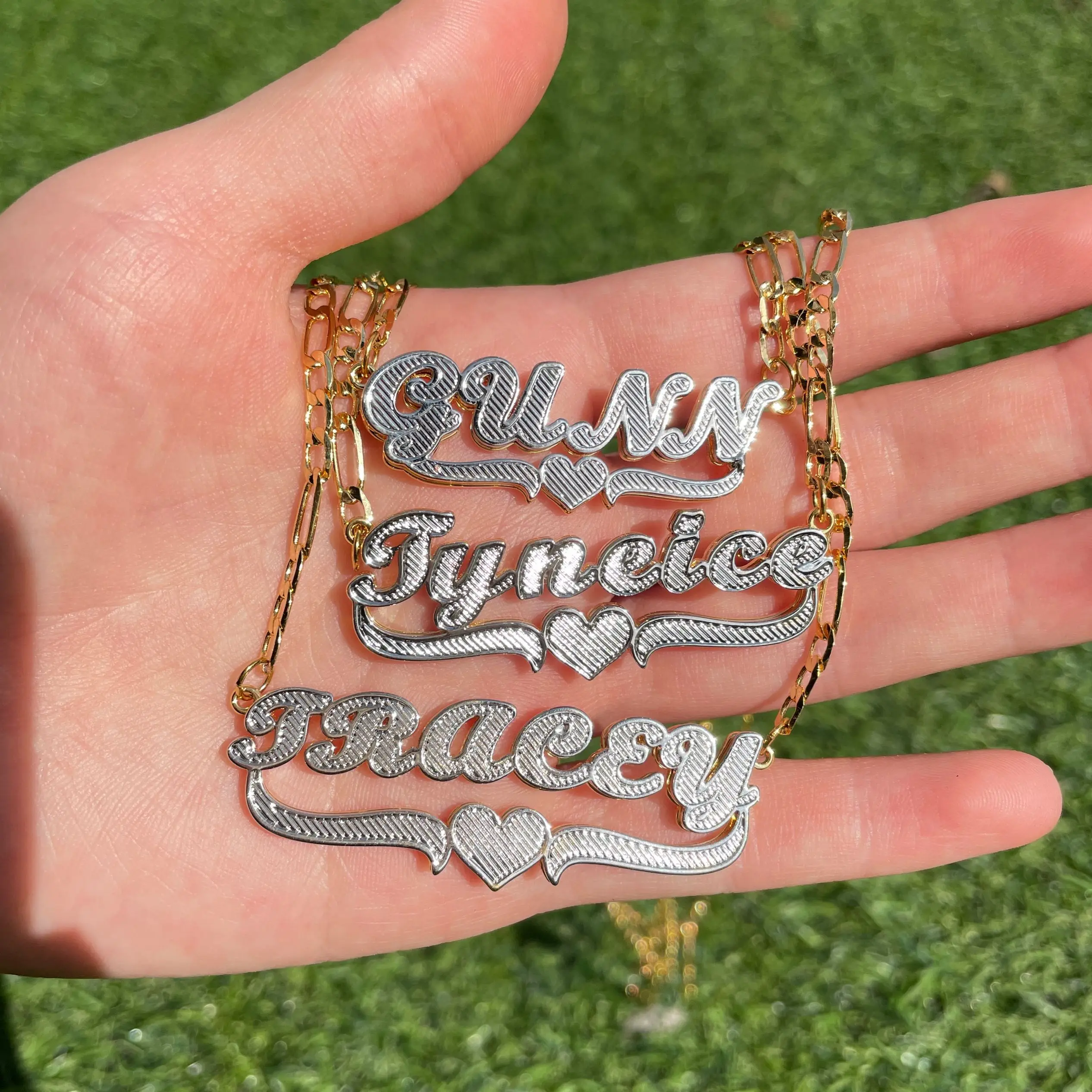 2021 Gold Double Plated Customised Nome Name Necklace Acrylic Personalizado Letter Nameplate Pendant Necklace
2021 Gold Double Plated Customised Nome Name Necklace Acrylic Personalizado Letter Nameplate Pendant Necklace