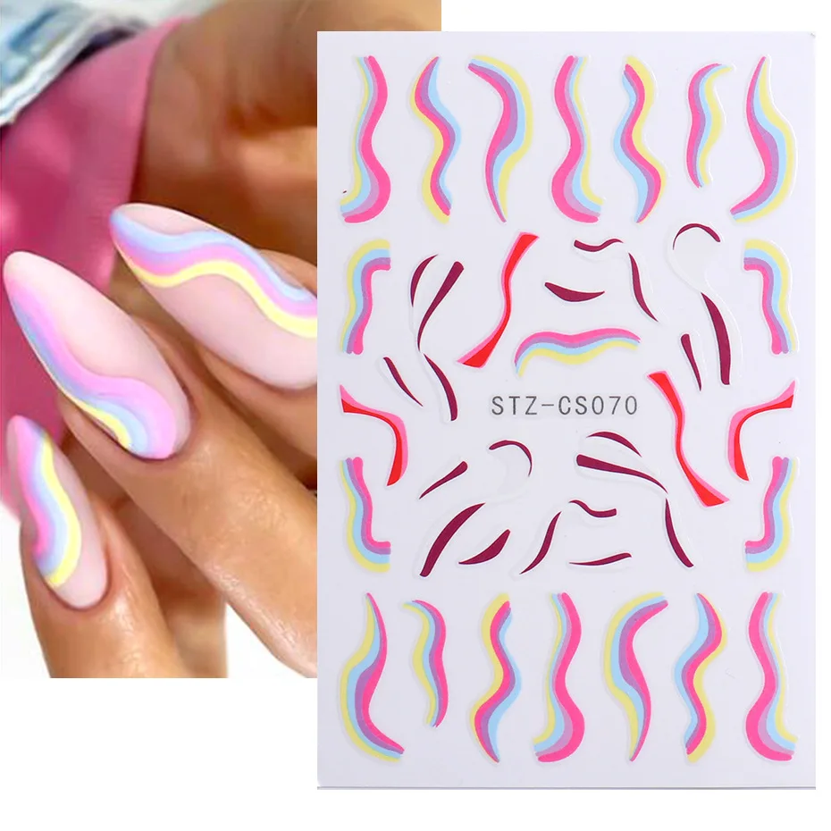 3D Metal Striping Tape Nail Stickers Stripe French Lines Rainbow Whirlpool Geometry Slider Nail Gel Polish Decor Decal, As shown
3D Metal Striping Tape Nail Stickers Stripe French Lines Rainbow Whirlpool Geometry Slider Nail Gel Polish Decor Decal, As shown